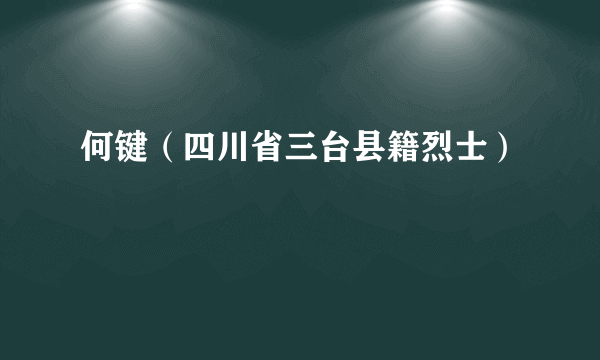 何键（四川省三台县籍烈士）