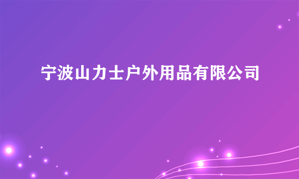 宁波山力士户外用品有限公司