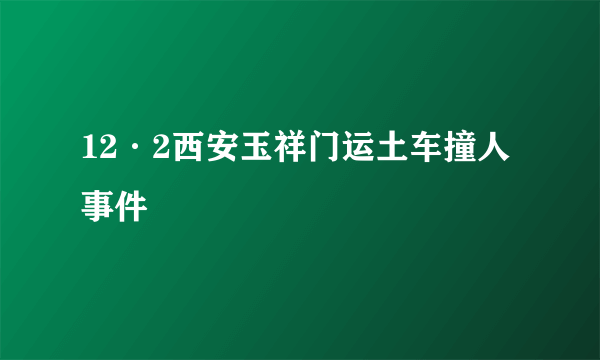 12·2西安玉祥门运土车撞人事件