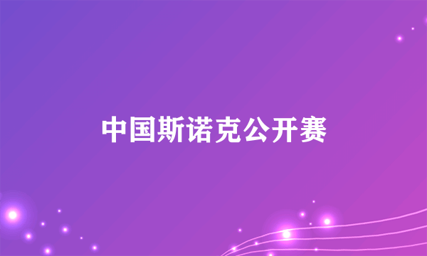 中国斯诺克公开赛