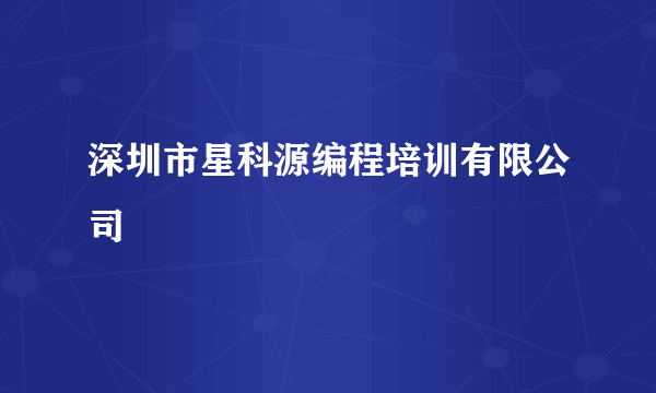 深圳市星科源编程培训有限公司