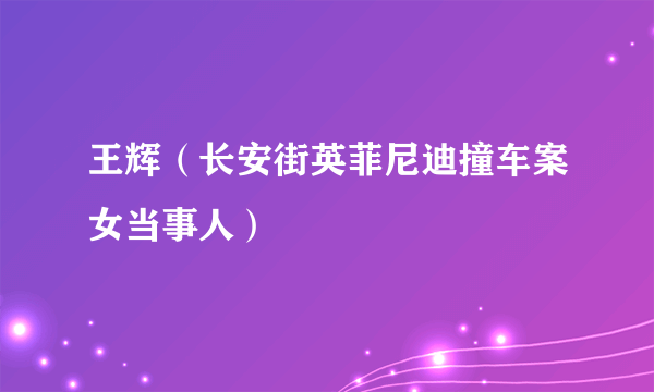 王辉（长安街英菲尼迪撞车案女当事人）