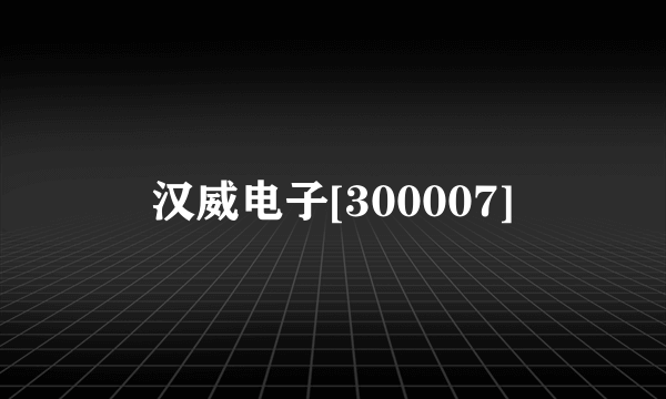 汉威电子[300007]