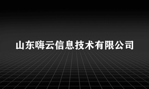 山东嗨云信息技术有限公司