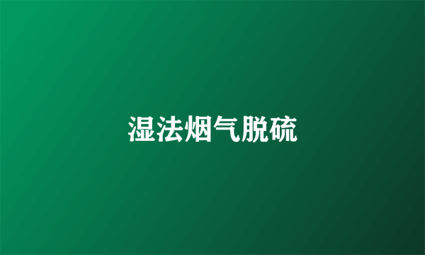 湿法烟气脱硫