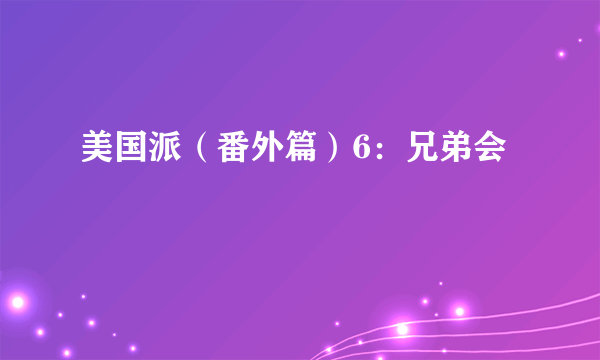 美国派（番外篇）6：兄弟会