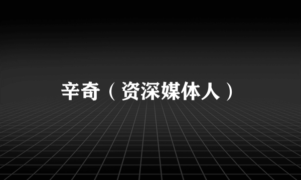 辛奇（资深媒体人）