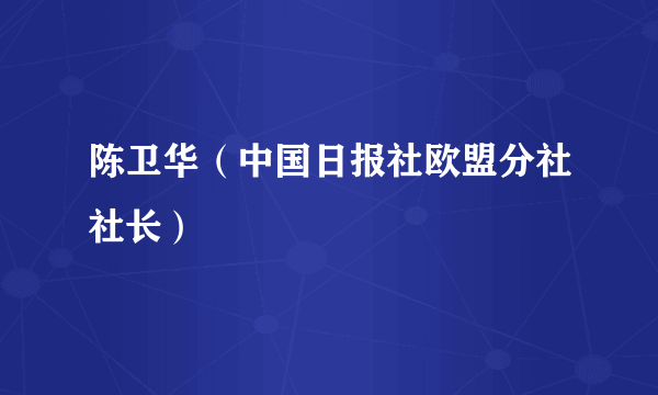 陈卫华（中国日报社欧盟分社社长）