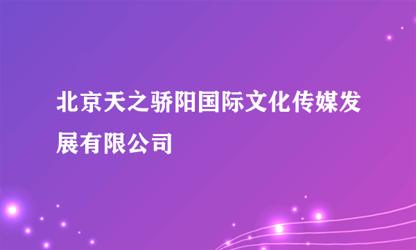 北京天之骄阳国际文化传媒发展有限公司