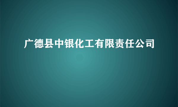 广德县中银化工有限责任公司