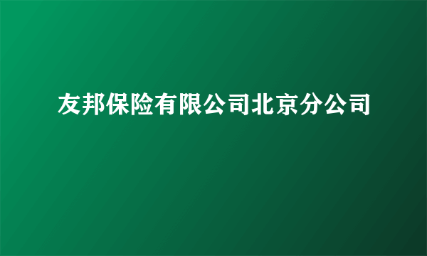 友邦保险有限公司北京分公司