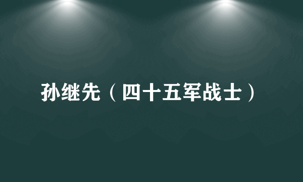 孙继先（四十五军战士）
