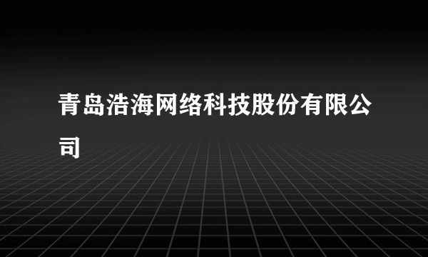 青岛浩海网络科技股份有限公司