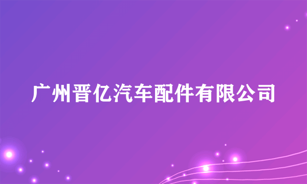 广州晋亿汽车配件有限公司