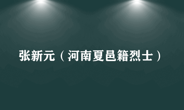 张新元（河南夏邑籍烈士）