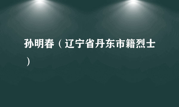孙明春（辽宁省丹东市籍烈士）