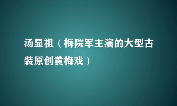 汤显祖（梅院军主演的大型古装原创黄梅戏）