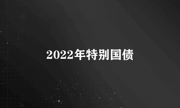 2022年特别国债