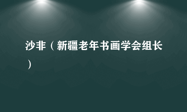 沙非（新疆老年书画学会组长）