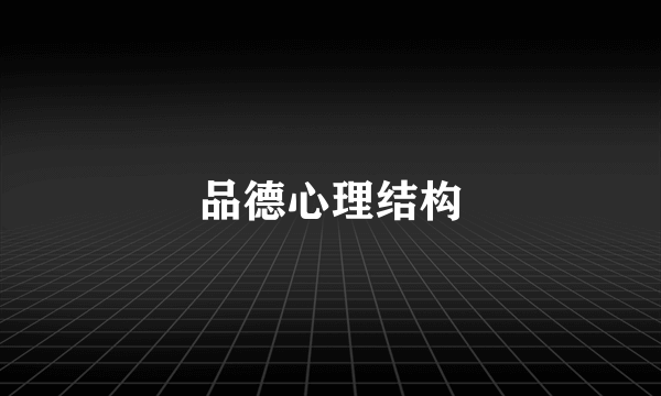 品德心理结构