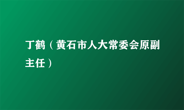 丁鹤（黄石市人大常委会原副主任）