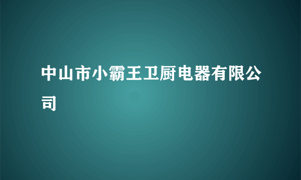 中山市小霸王卫厨电器有限公司