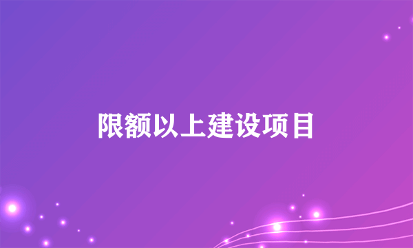 限额以上建设项目
