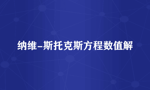 纳维-斯托克斯方程数值解