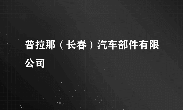 普拉那（长春）汽车部件有限公司