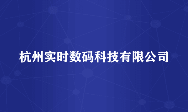 杭州实时数码科技有限公司