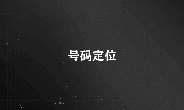 号码定位