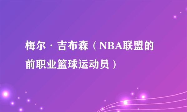 梅尔·吉布森（NBA联盟的前职业篮球运动员）