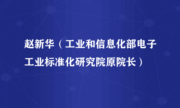 赵新华（工业和信息化部电子工业标准化研究院原院长）
