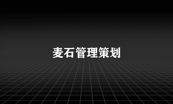麦石管理策划