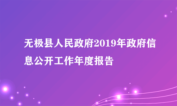 无极县人民政府2019年政府信息公开工作年度报告