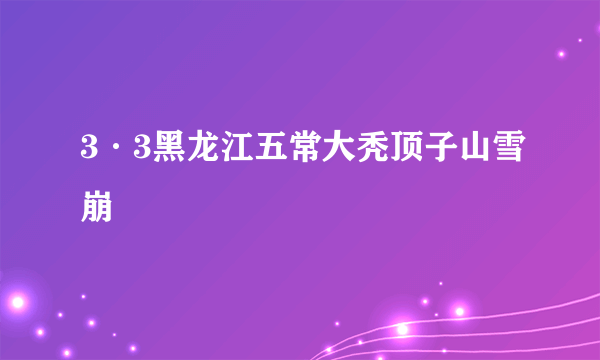 3·3黑龙江五常大秃顶子山雪崩