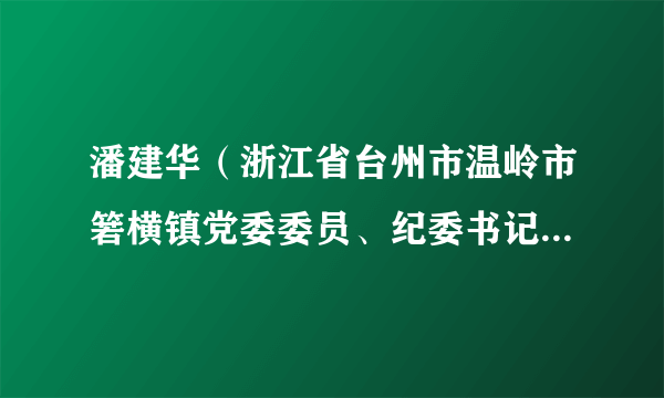 潘建华（浙江省台州市温岭市箬横镇党委委员、纪委书记、三级主任科员）