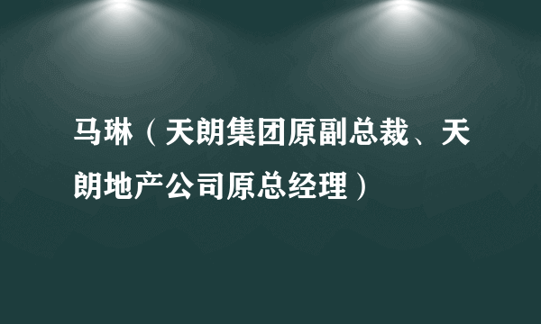 马琳（天朗集团原副总裁、天朗地产公司原总经理）