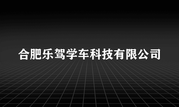 合肥乐驾学车科技有限公司