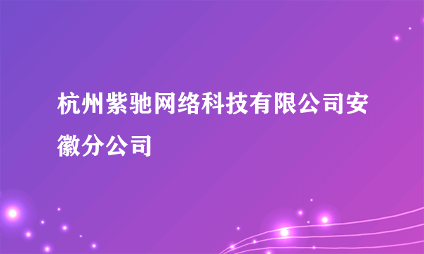 杭州紫驰网络科技有限公司安徽分公司