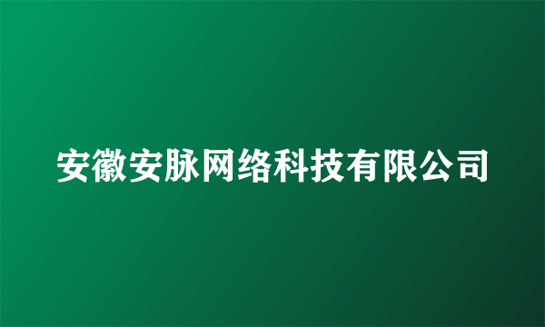 安徽安脉网络科技有限公司