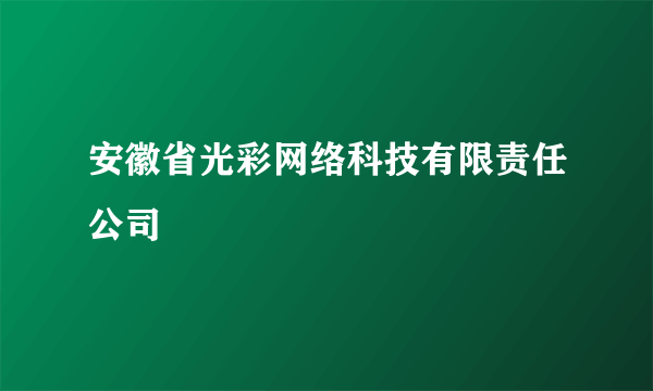 安徽省光彩网络科技有限责任公司