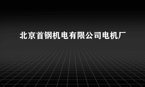 北京首钢机电有限公司电机厂