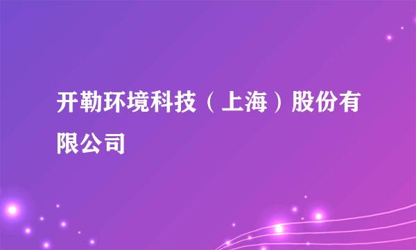 开勒环境科技（上海）股份有限公司