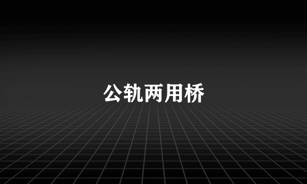 公轨两用桥