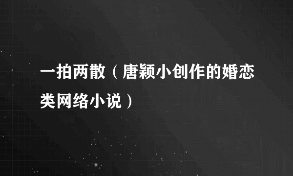 一拍两散（唐颖小创作的婚恋类网络小说）
