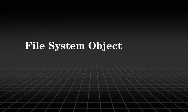 File System Object