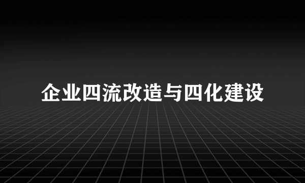 企业四流改造与四化建设