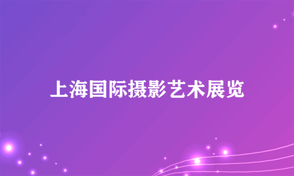 上海国际摄影艺术展览
