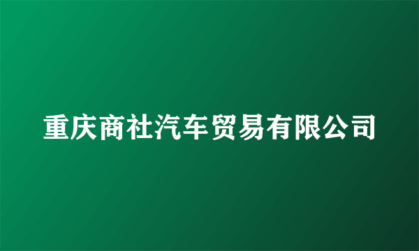重庆商社汽车贸易有限公司